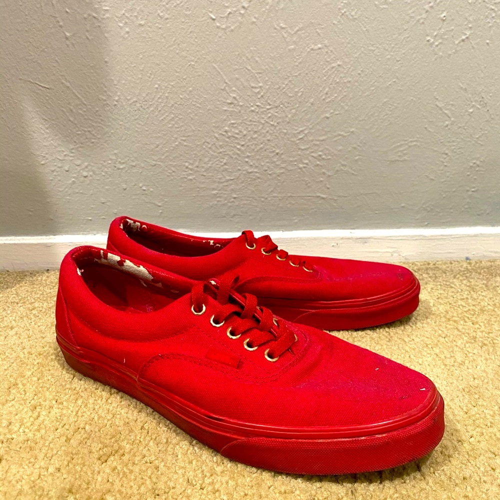 Vans all red size 10 for sale. Good/okay condition.